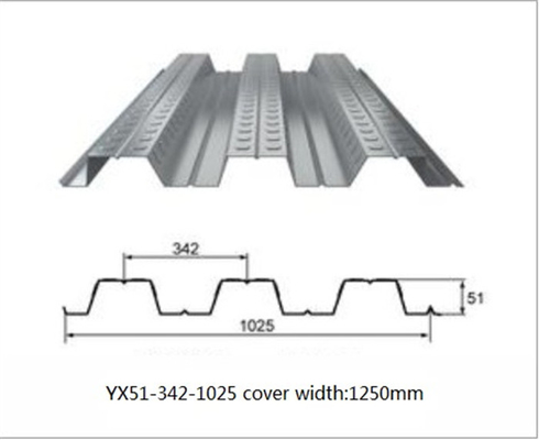 Le Decking galvanisé de plancher en métal couvre la taille 60 le poids du zinc de 38 - 113 ondes millimétriques - 275g/M2